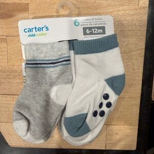 Carter's Infant Socks in White, Gray & Teal Accents